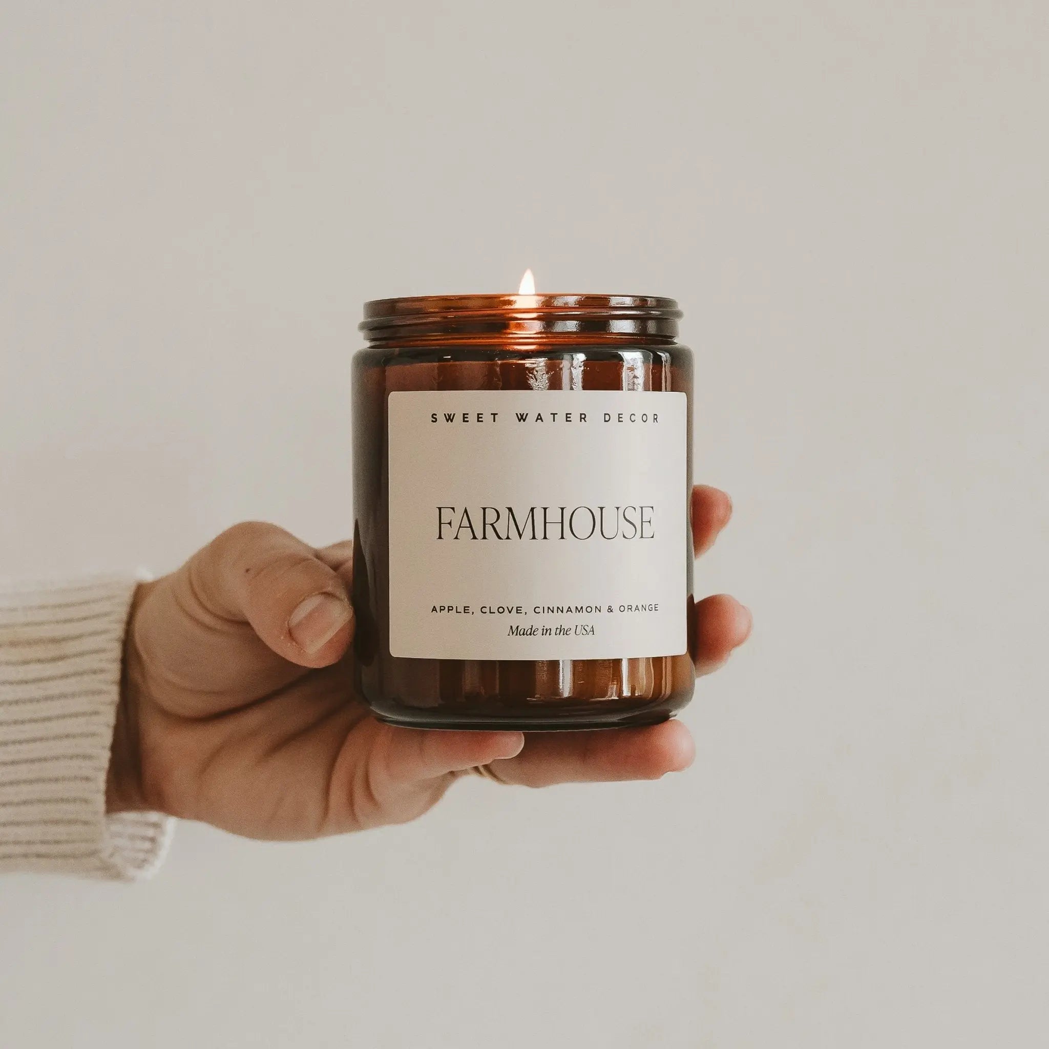 Farmhouse Soy Candle - Amber Jar - 9 oz Sweet Water Decor Farmhouse Soy Candle - Amber Jar - 9 oz Sweet Water Decor