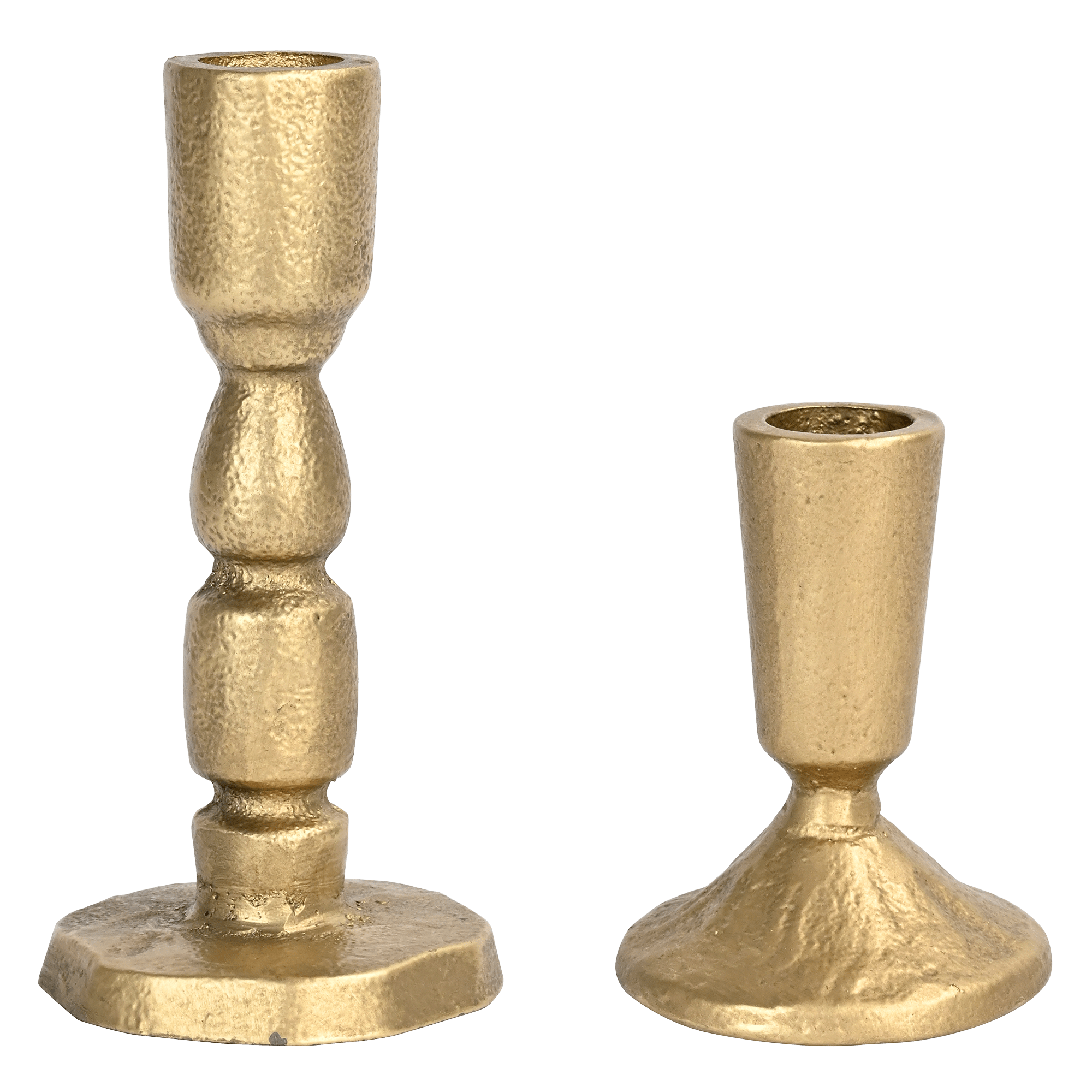 Gold Cast Iron Taper Candle Holders - Set of 2 Sweet Water Decor Gold Cast Iron Taper Candle Holders - Set of 2 Sweet Water Decor