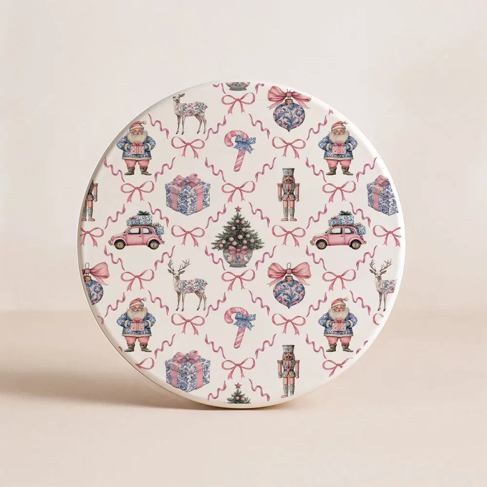 Decorative plate with festive pattern on a beige background
