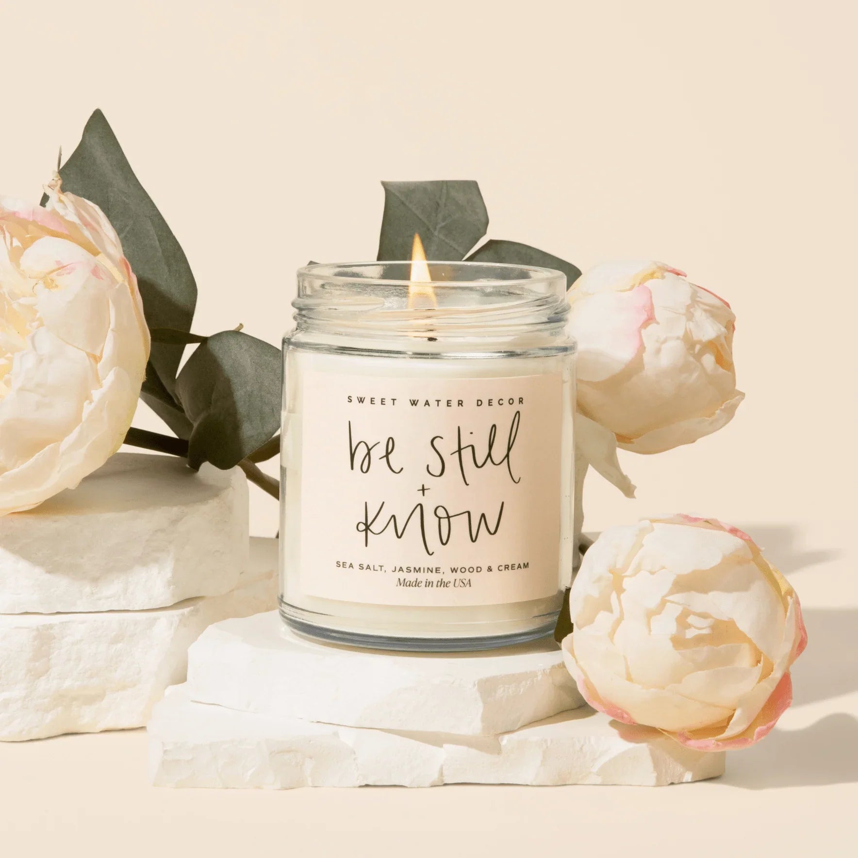 Be Still and Know Soy Candle - Clear Jar - 9 oz (Spa Day)