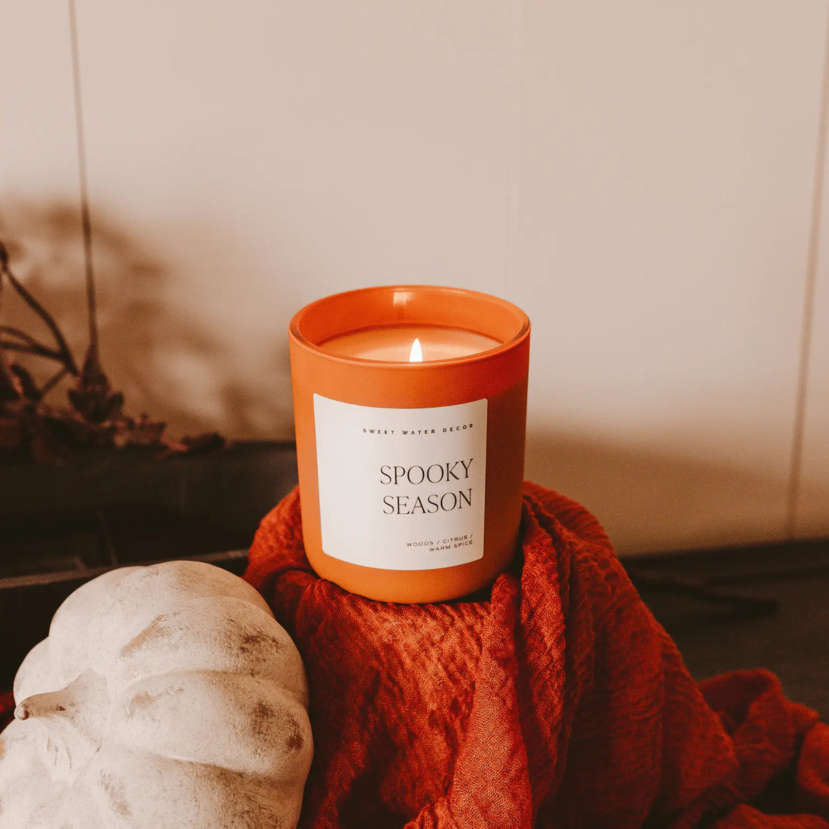 Spooky Season Soy Candle - Orange Matte Jar - 15 oz (Cozy Season) Sweet Water Decor Spooky Season Soy Candle - Orange Matte Jar - 15 oz (Cozy Season) Sweet Water Decor