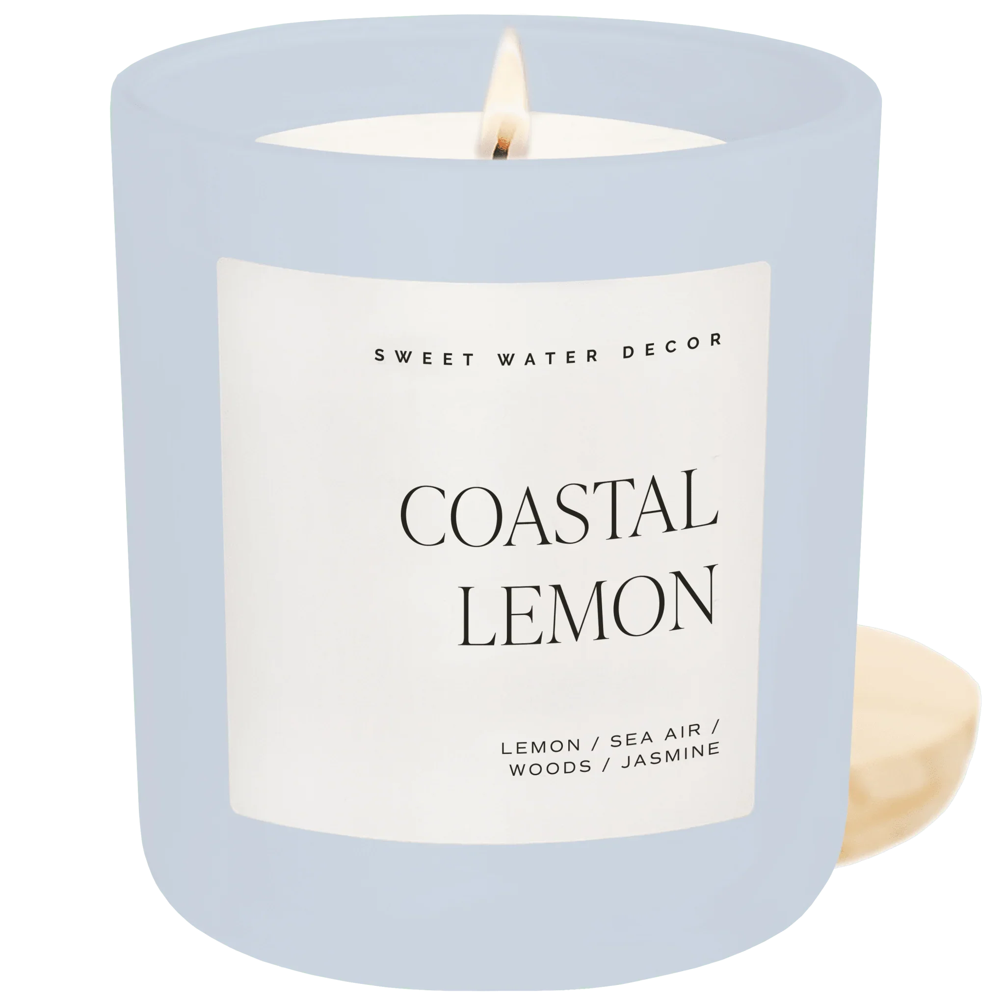Coastal Lemon Soy Candle - Blue Matte Jar - 15 oz