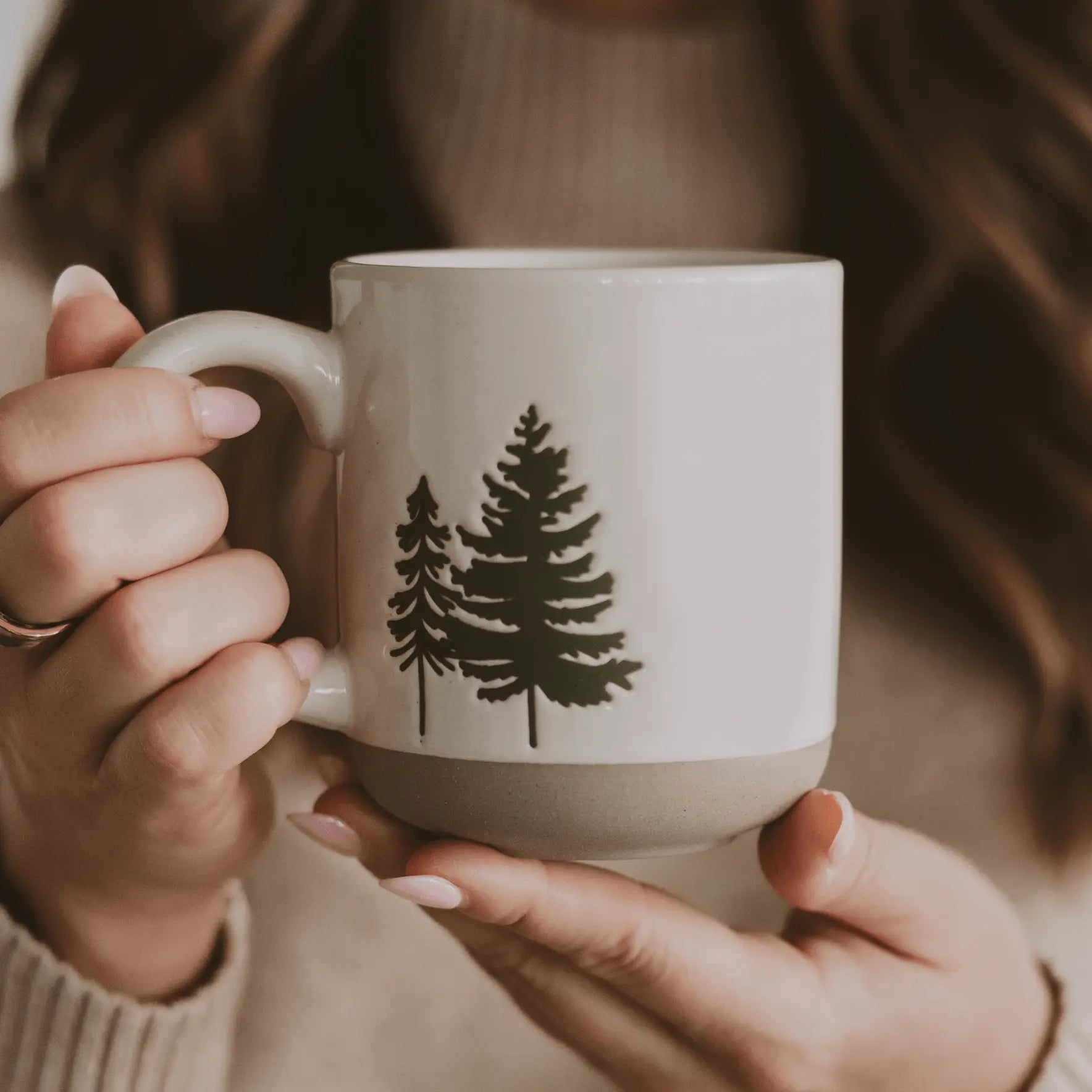 Green Trees Stoneware Coffee Mug – 14 oz Sweet Water Decor Green Trees Stoneware Coffee Mug – 14 oz Sweet Water Decor