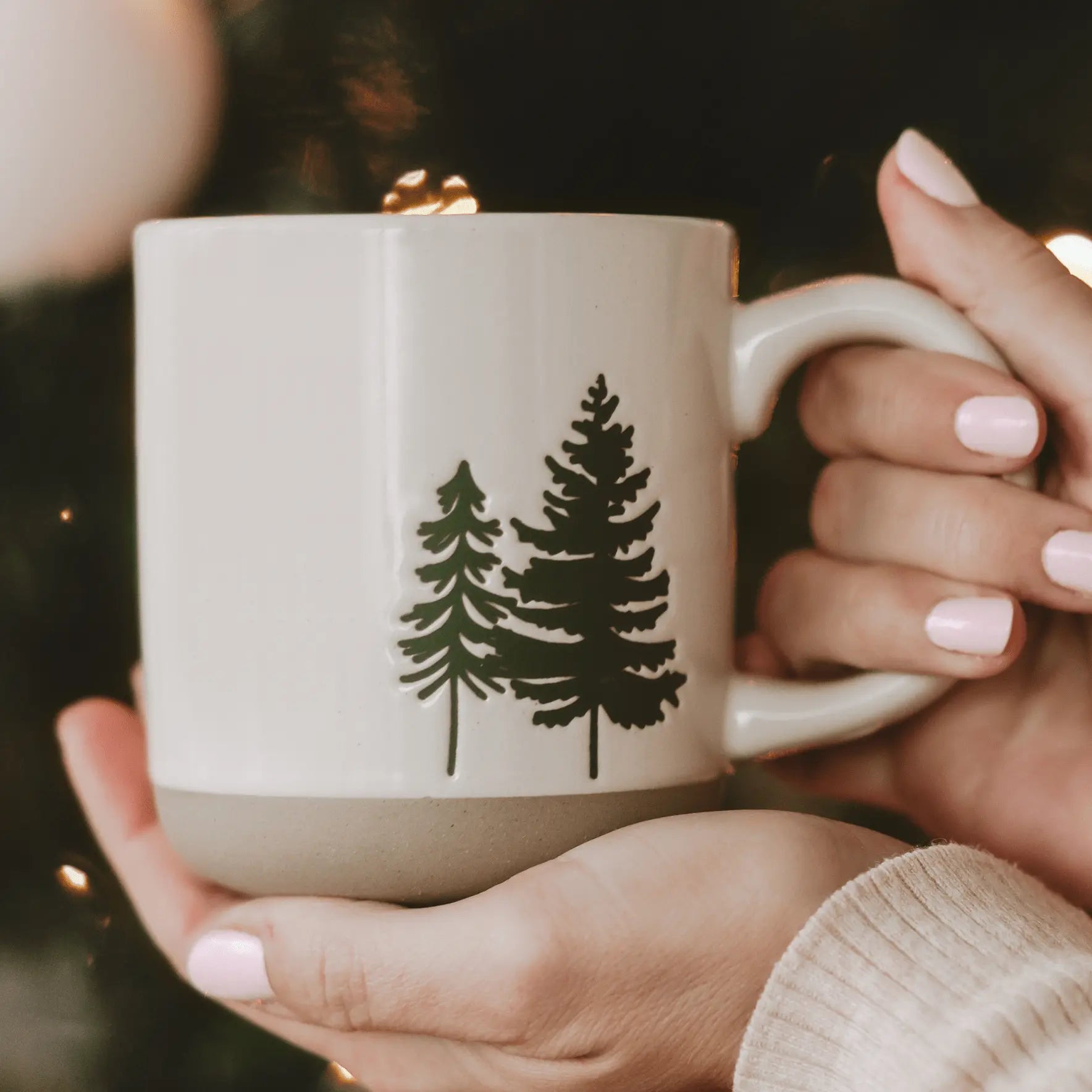 Green Trees Stoneware Coffee Mug – 14 oz Sweet Water Decor Green Trees Stoneware Coffee Mug – 14 oz Sweet Water Decor