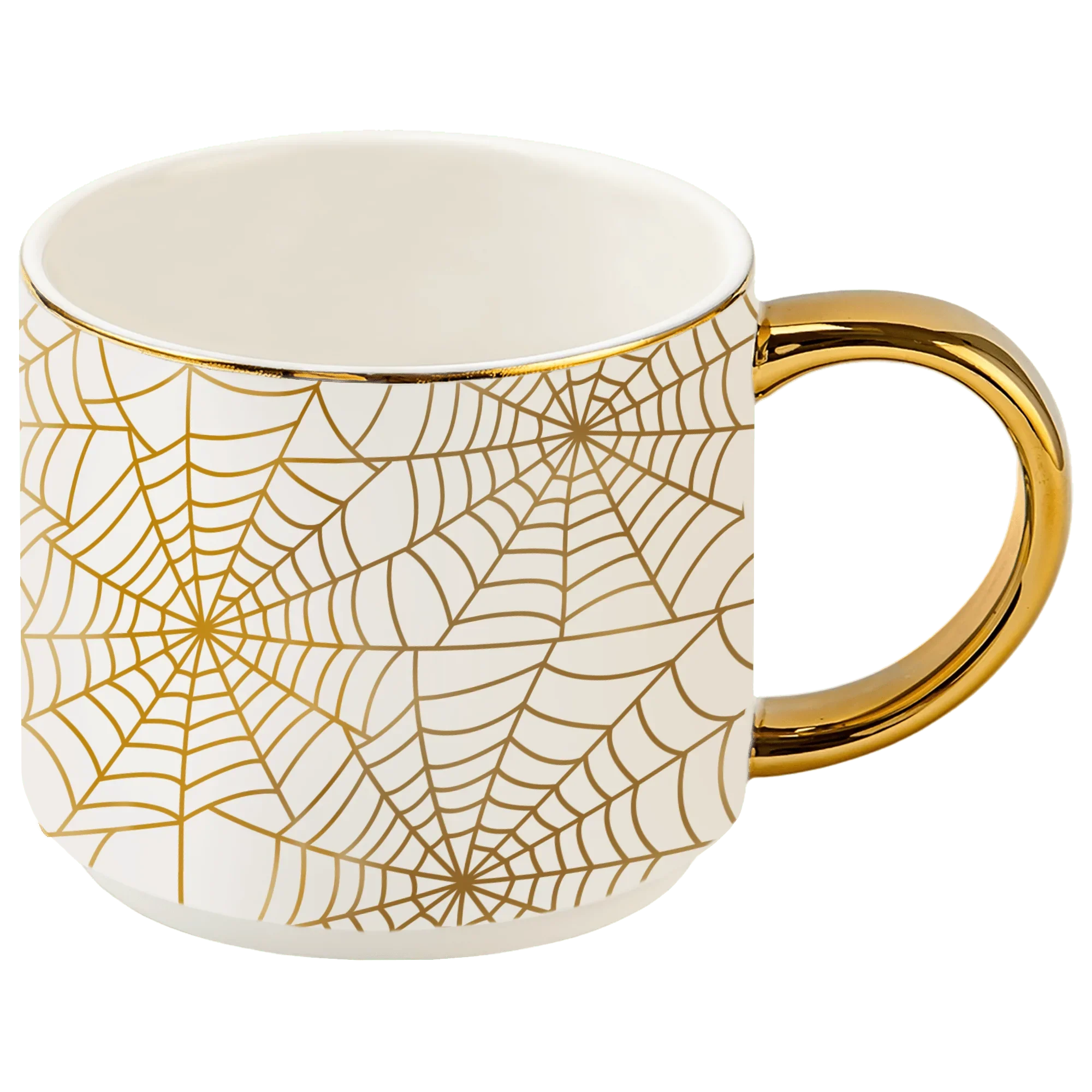 Spiderwebs 14 oz Gold Handle Coffee Mug