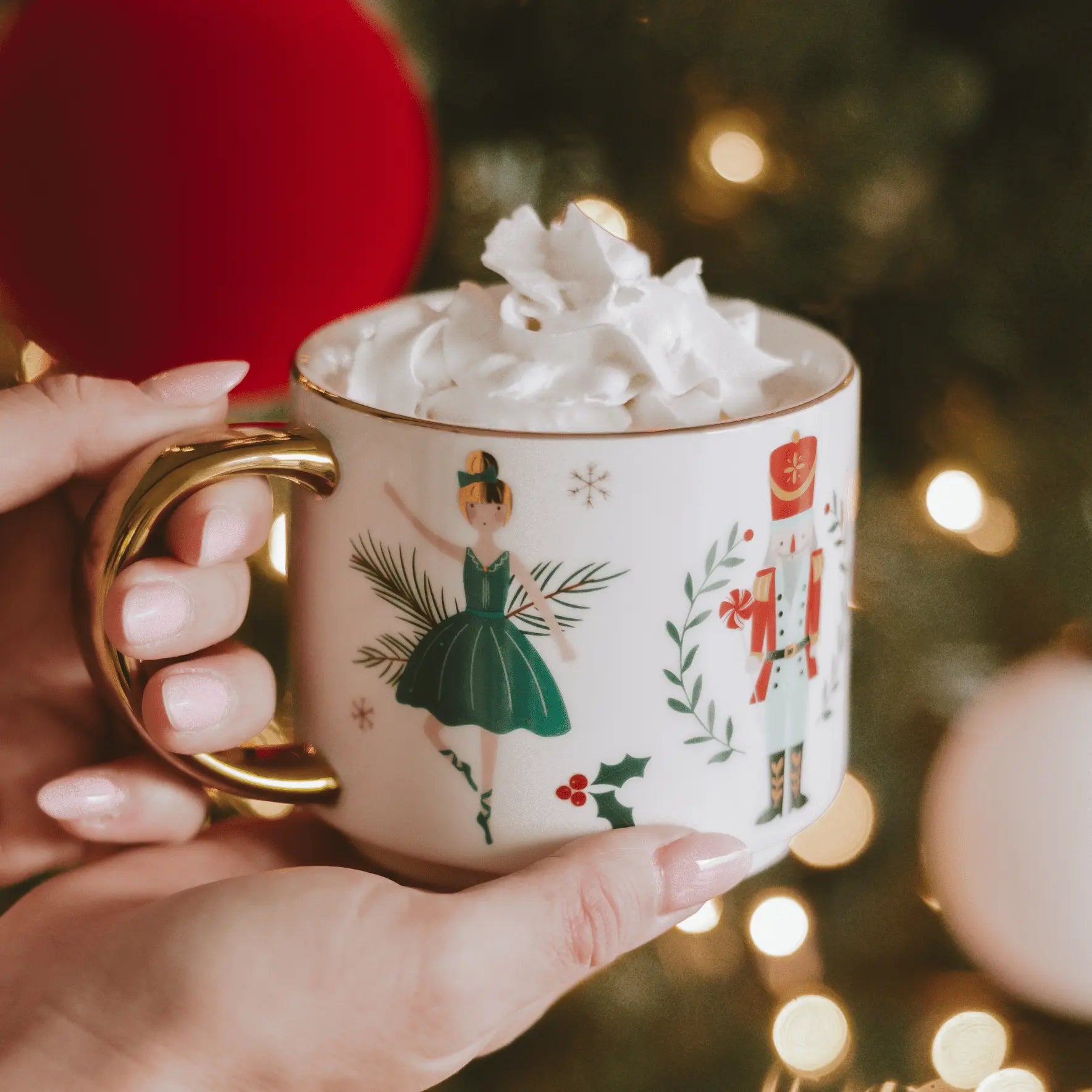 Nutcracker Gold Handle Coffee Mug Sweet Water Decor Nutcracker Gold Handle Coffee Mug Sweet Water Decor
