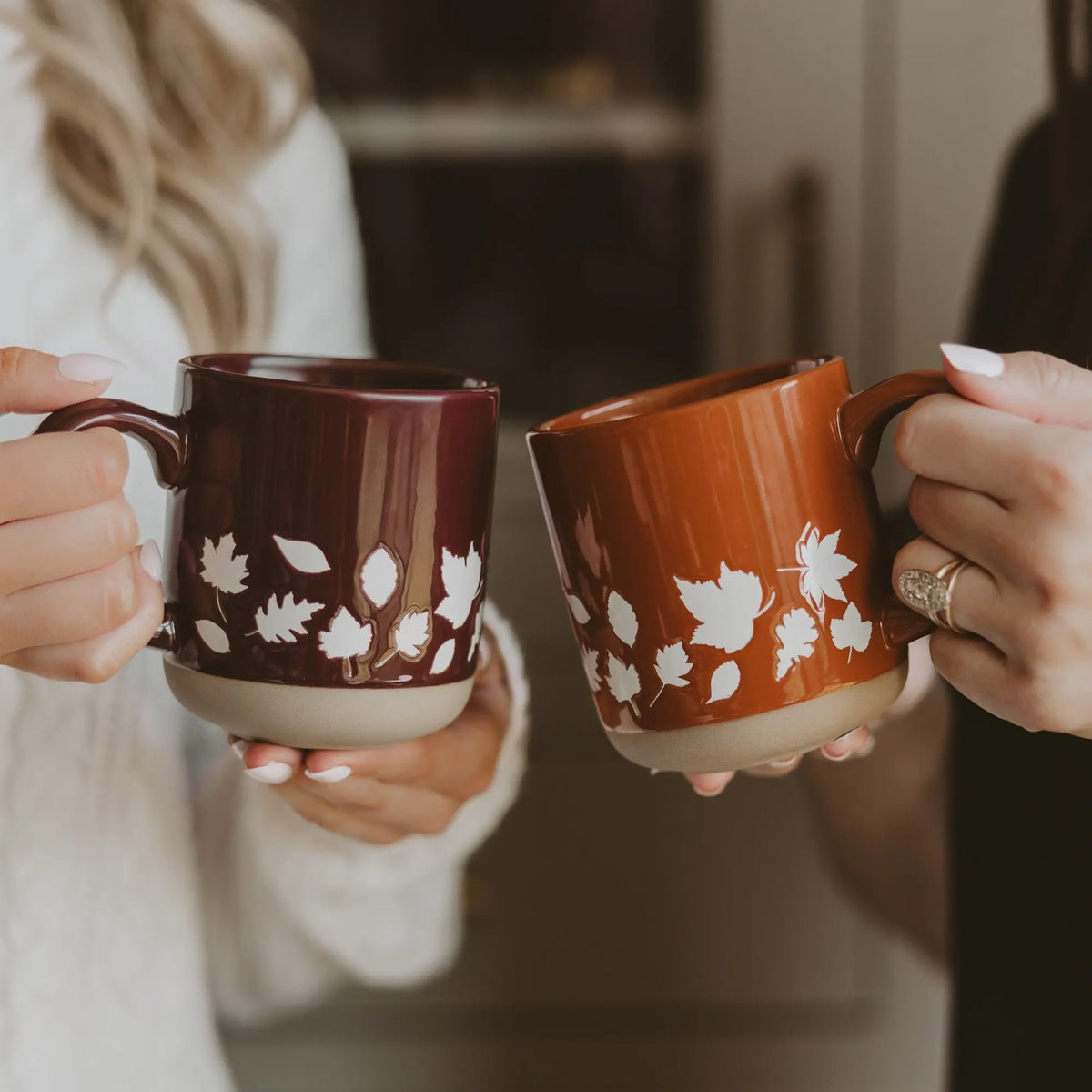 Brown Leaves 14 oz Stoneware Coffee Mug Sweet Water Decor Brown Leaves 14 oz Stoneware Coffee Mug Sweet Water Decor