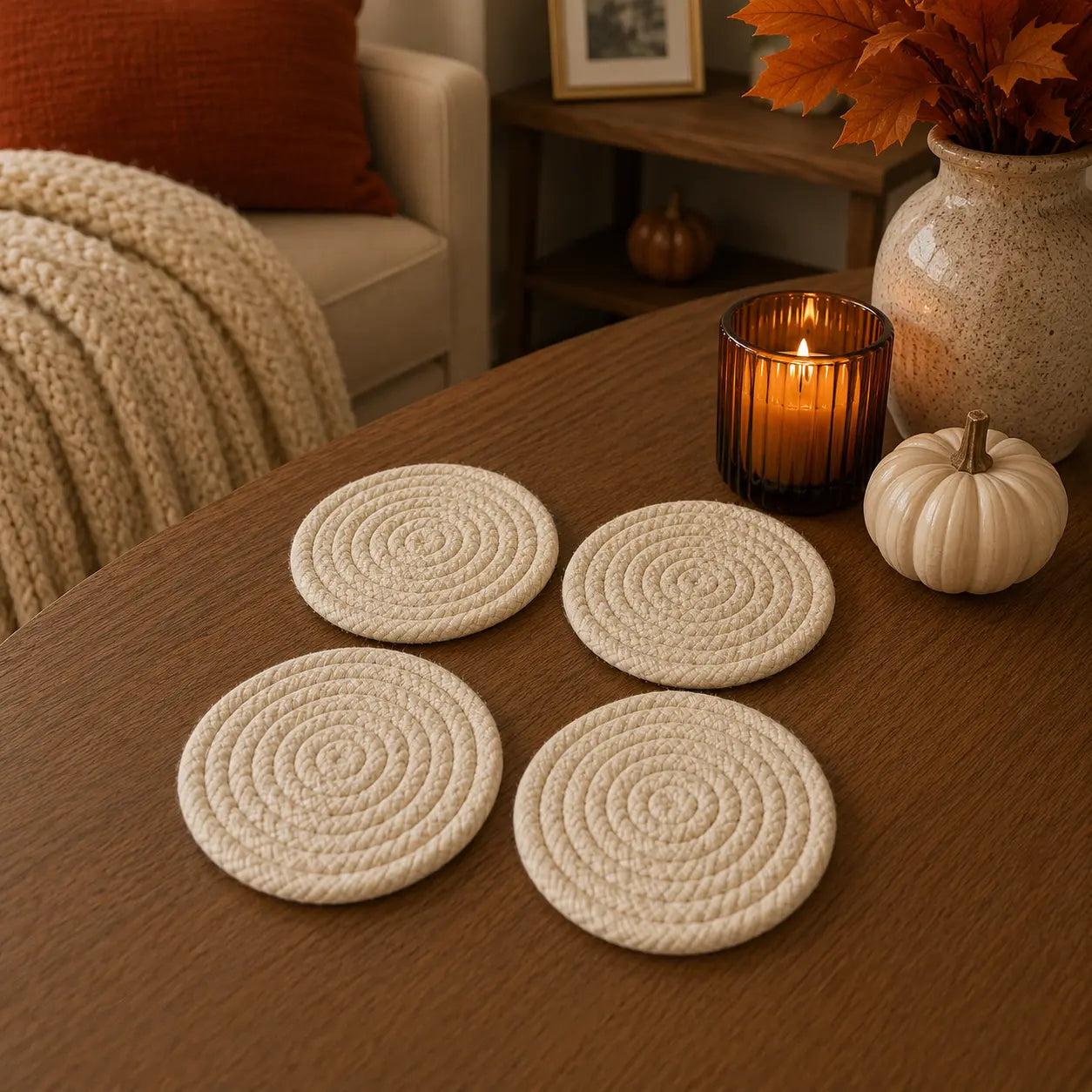 Fall Fabric Coasters Gia Roma Fall Fabric Coasters Gia Roma