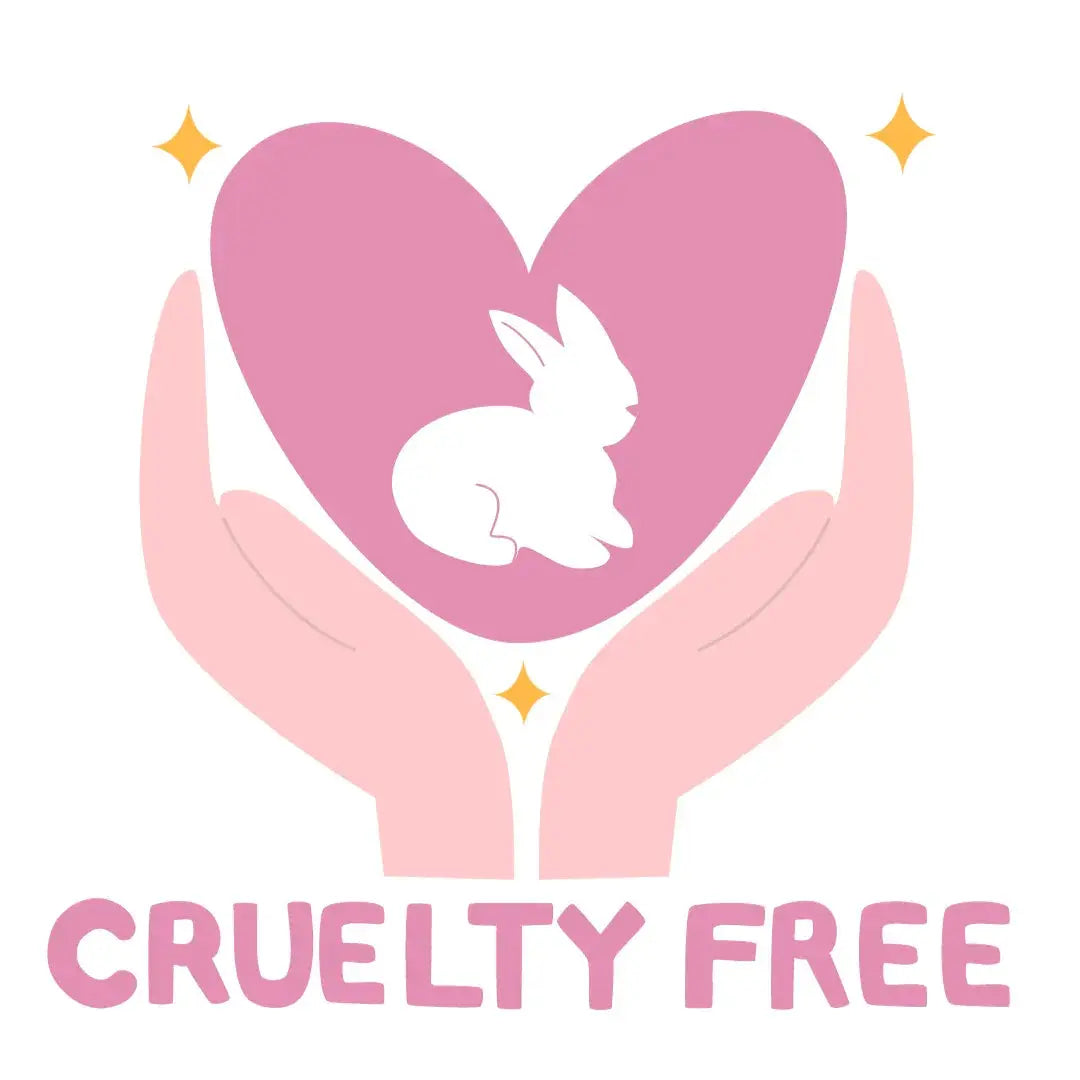 Cruelty-free symbol with hands holding a heart and bunny, cozy home decor