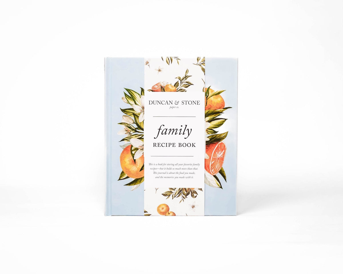 Family Recipe Journal on a white background