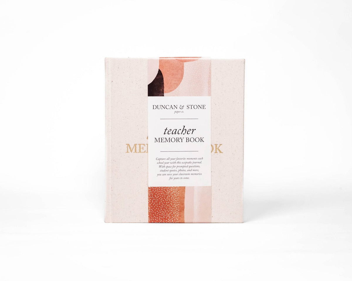 Teacher memory book by Duncan & Stone on a white background
