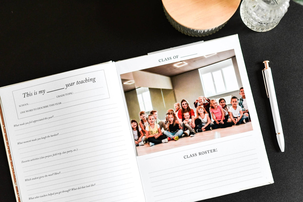 Teacher Journal with photo of teacher and class