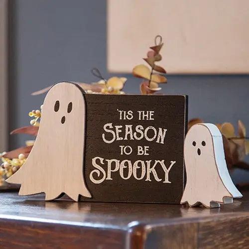 ’Tis the Season to Be Spooky Block & Ghost Sitter Set