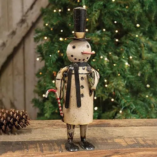 Homer Recycled Metal Snowman – Vintage Christmas Decor 12.25"