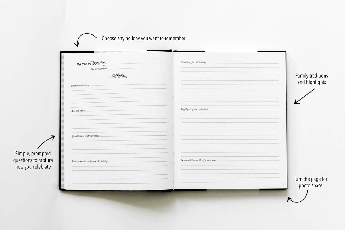 holiday memory book by Duncan & Stone pages of the journal