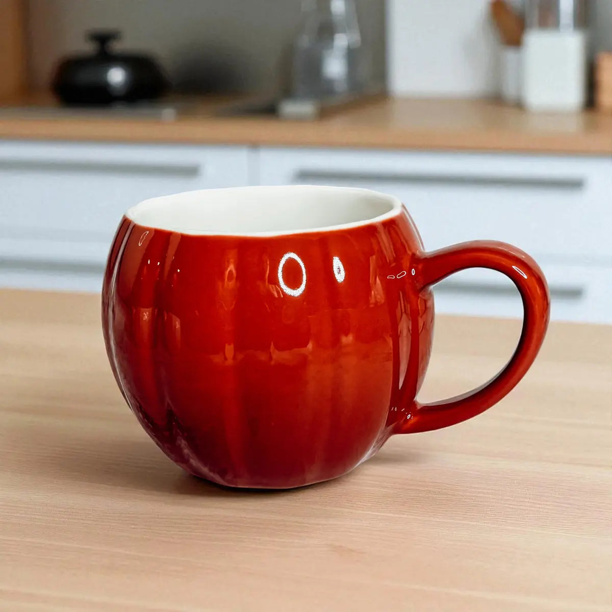Pumpkin Shaped Ceramic Coffee Mug Gia Roma Pumpkin Shaped Ceramic Coffee Mug Gia Roma