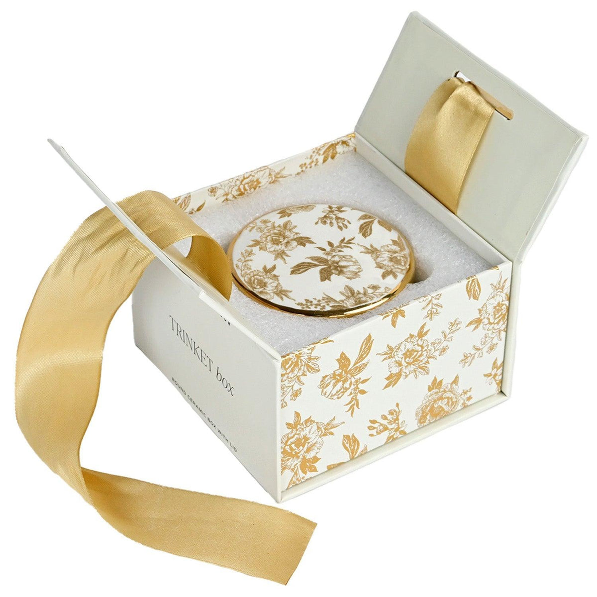  Gold Delft Trinket Dish with Lid KJ Cozy Decor