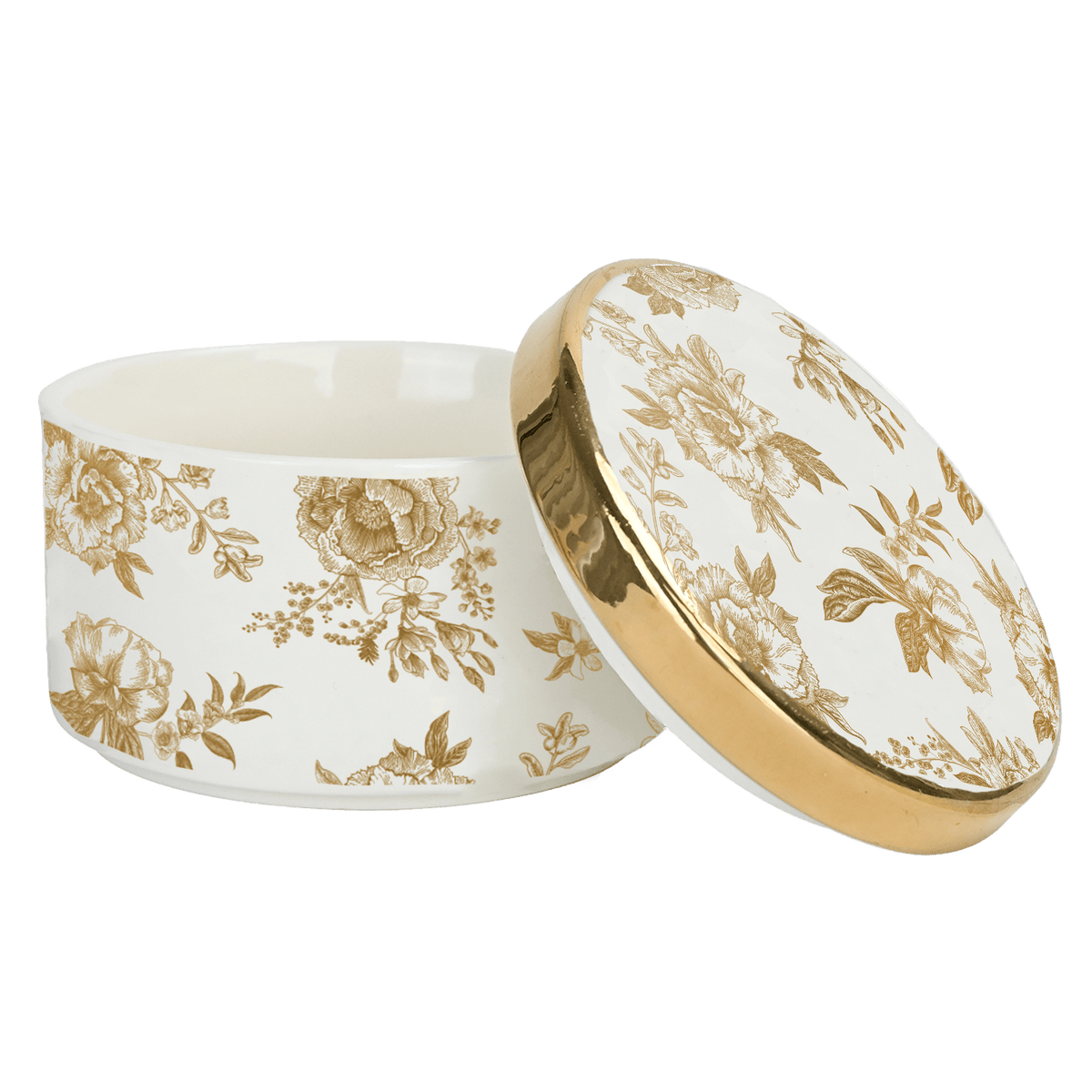  Gold Delft Trinket Dish with Lid Sweet Water Decor  