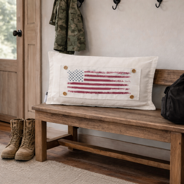 Old Glory Vintage American Flag Rectangle Pillow Panel