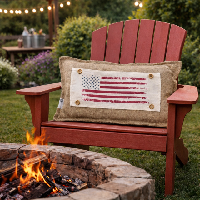 Old Glory Vintage American Flag Rectangle Pillow Panel