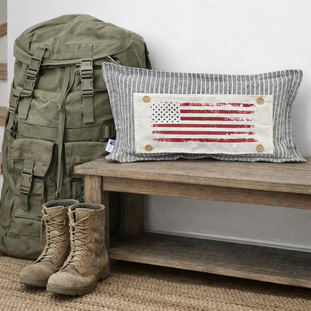 Old Glory Vintage American Flag Rectangle Pillow Panel