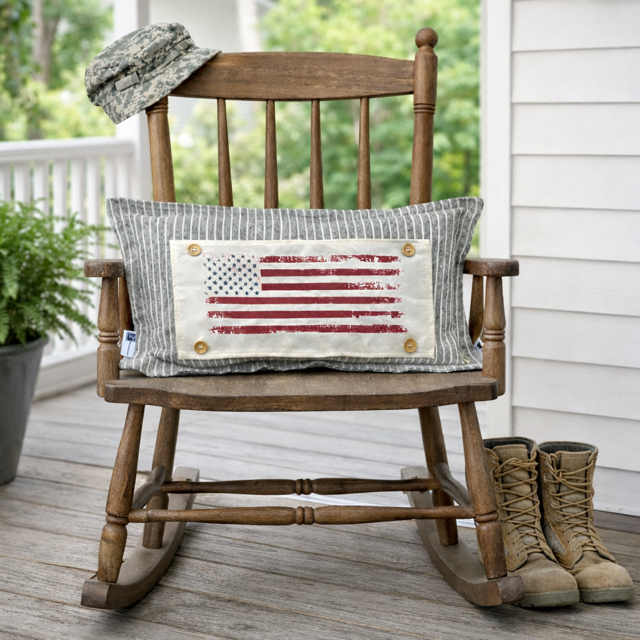 Old Glory Vintage American Flag Rectangle Pillow Panel