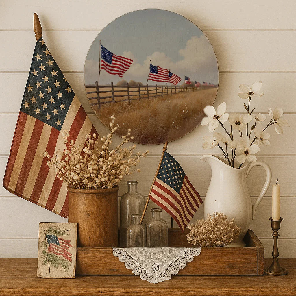 Flags On Fence Line Circle