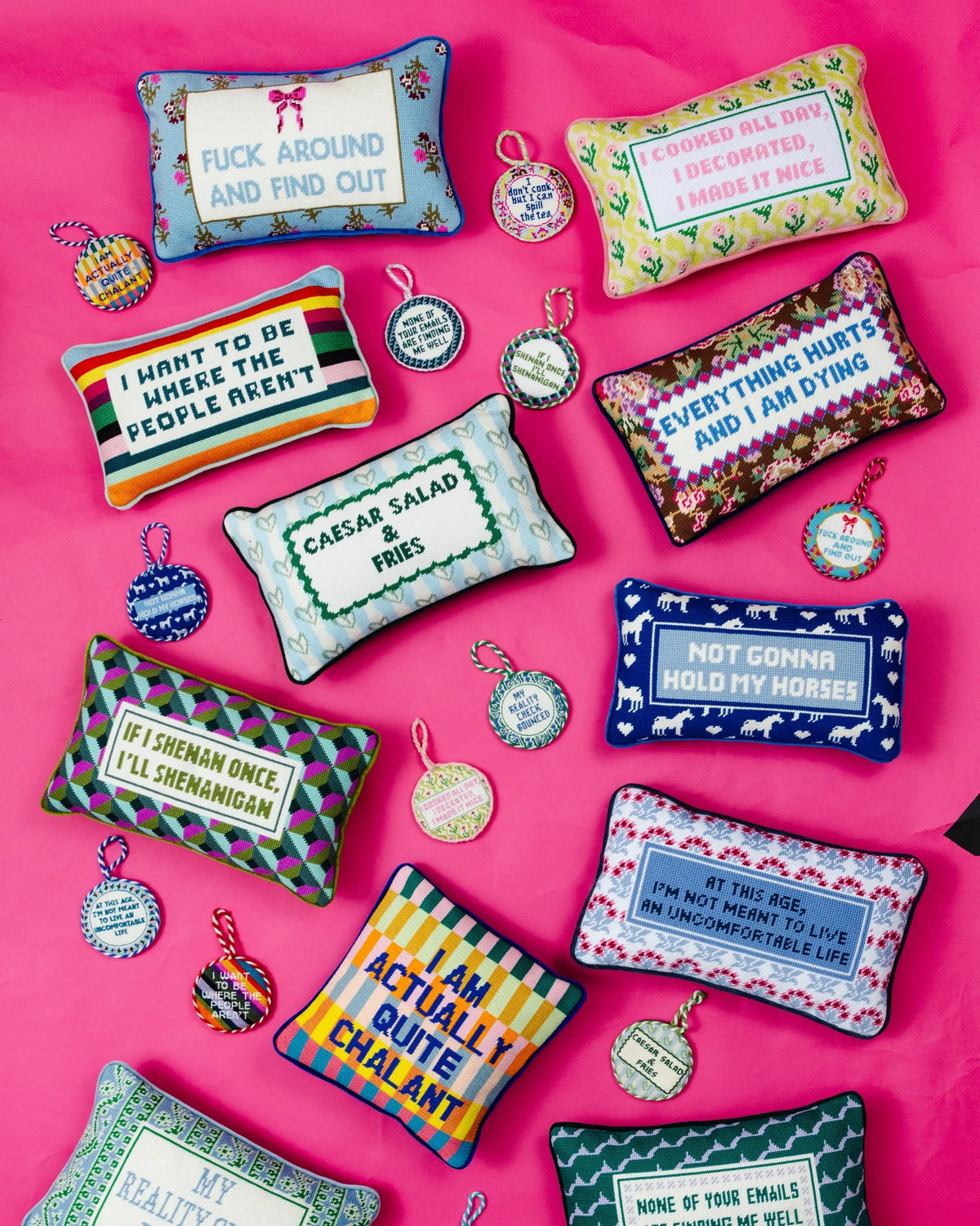 Everything Hurts Needlepoint Pillow
