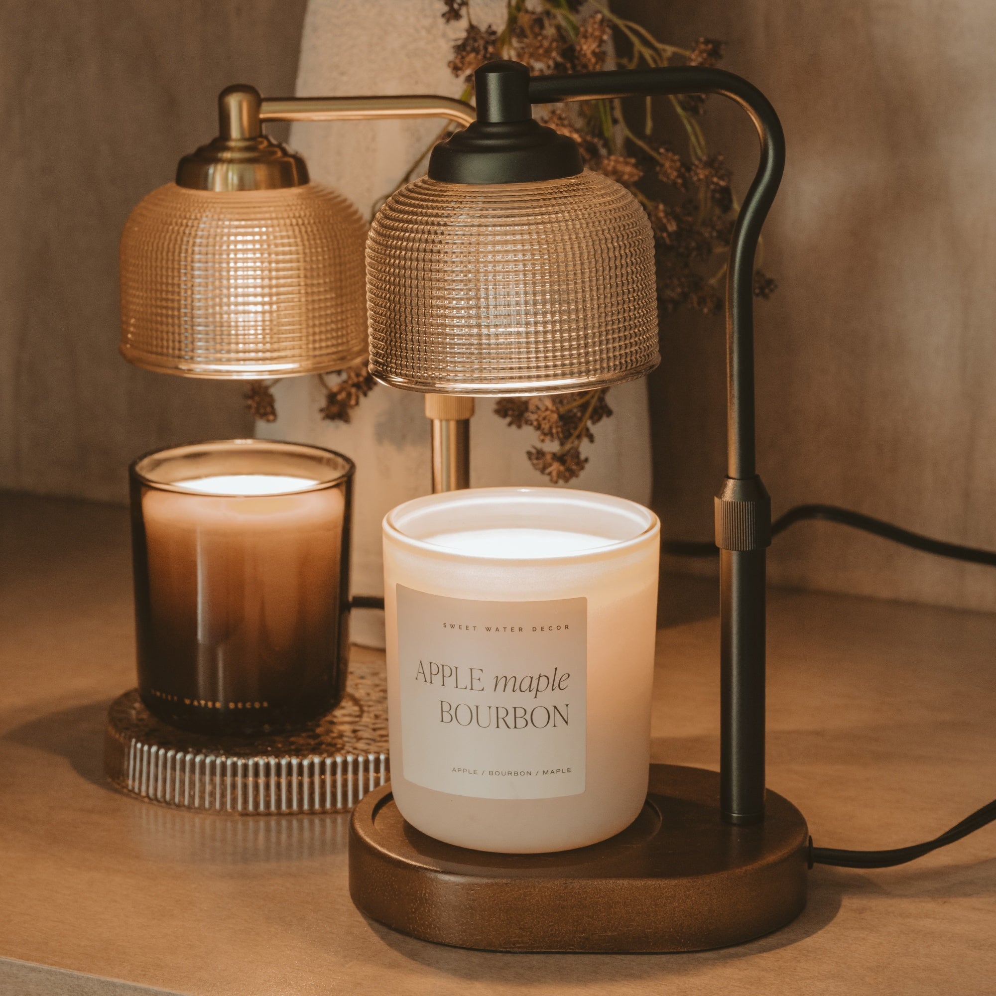 Candle Warmer Lamp with Wood Base Sweet Water Decor