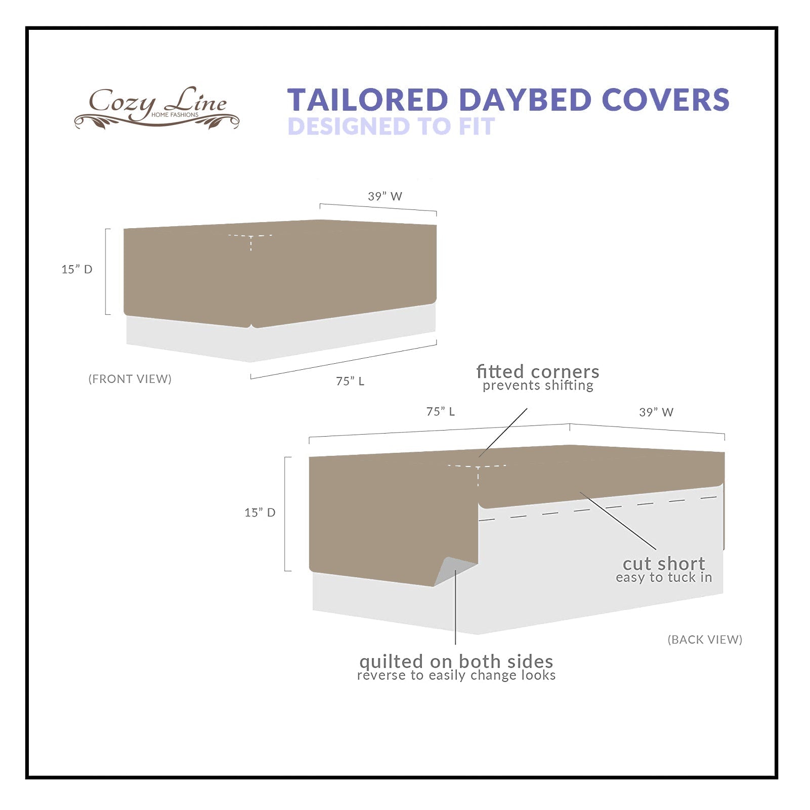 Tailored Daybed covers designed to fit