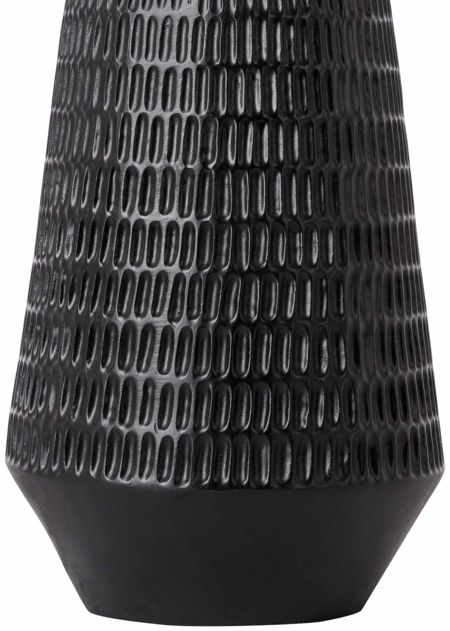 Berehomet black resin table lamp with white and beige linen shade for farmhouse and cottage home décor.