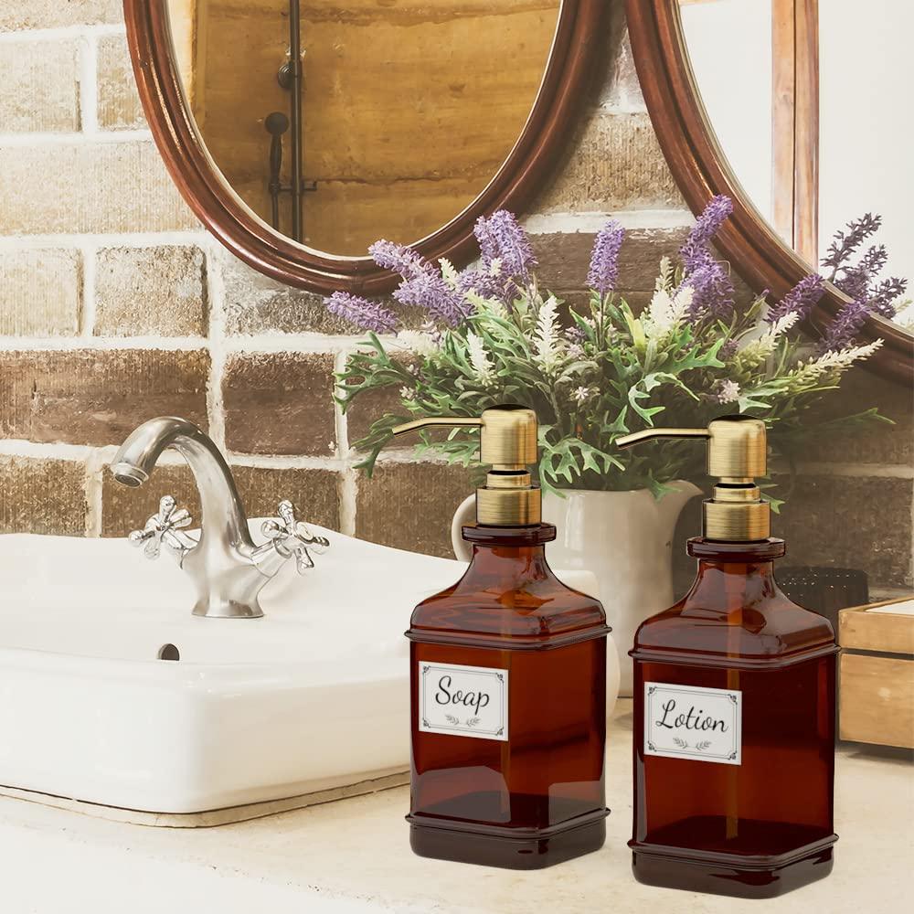 Antique Glass Soap Dispenser Set – Black (Set of 2) - KJ Cozy Designs