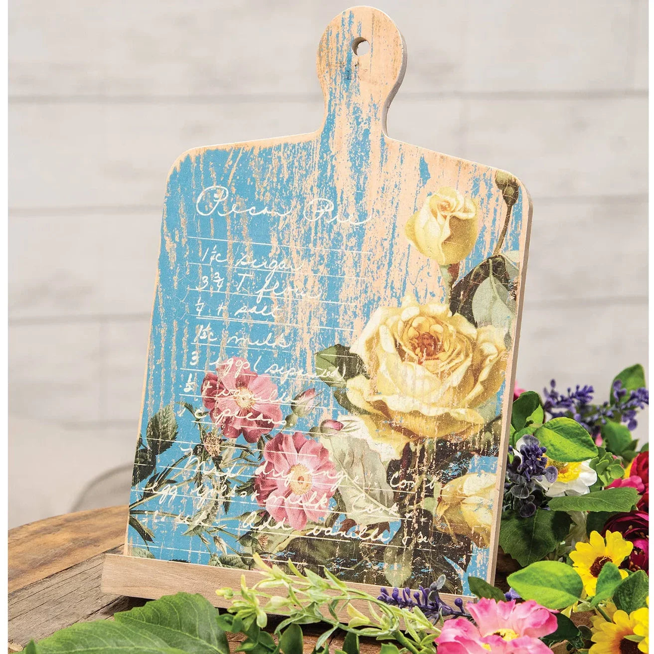 🌸 Vintage Rose Pecan Pie Recipe Book Holder