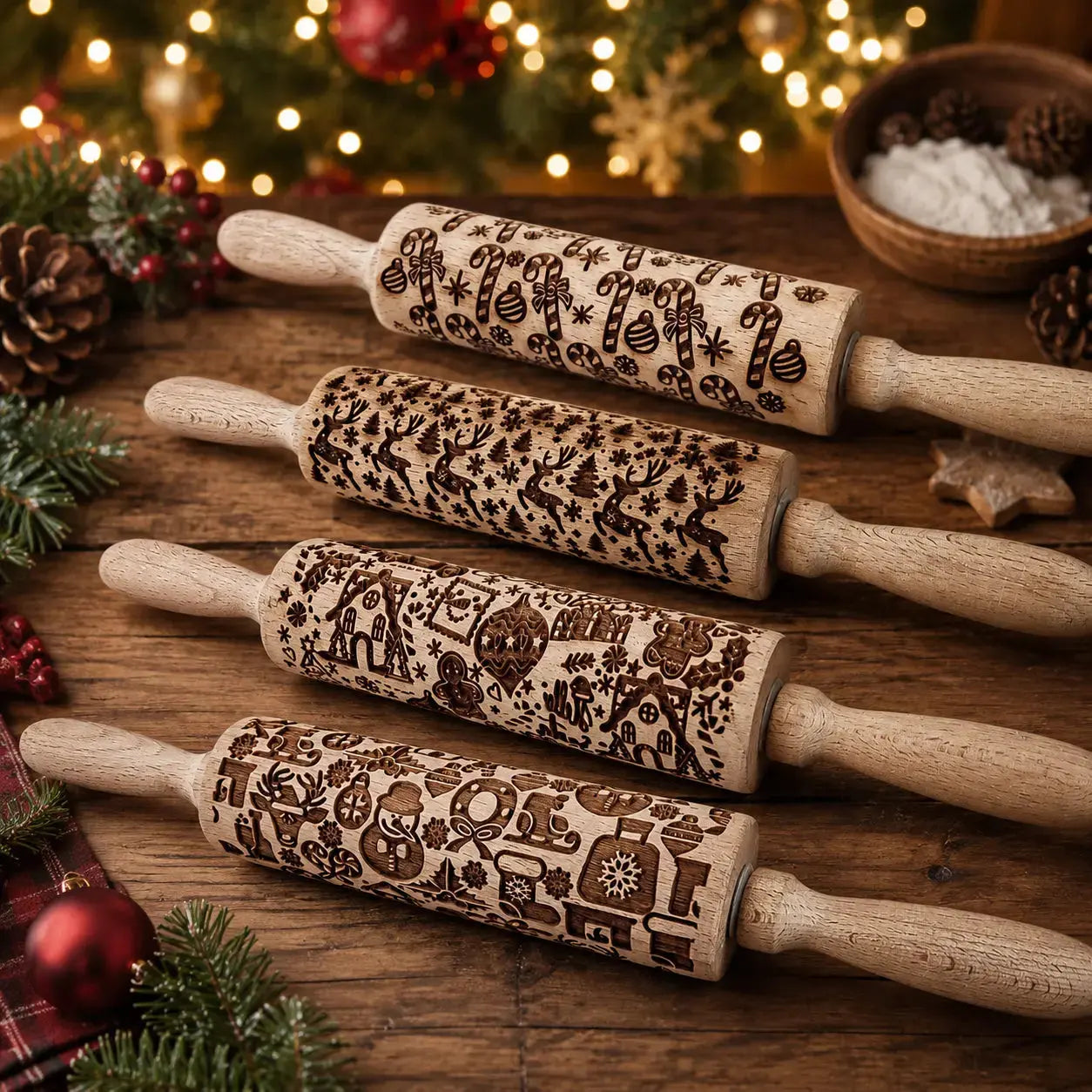 Christmas Rolling Pin Set | 10 Styles Gia Roma Christmas Rolling Pin Set | 10 Styles Gia Roma