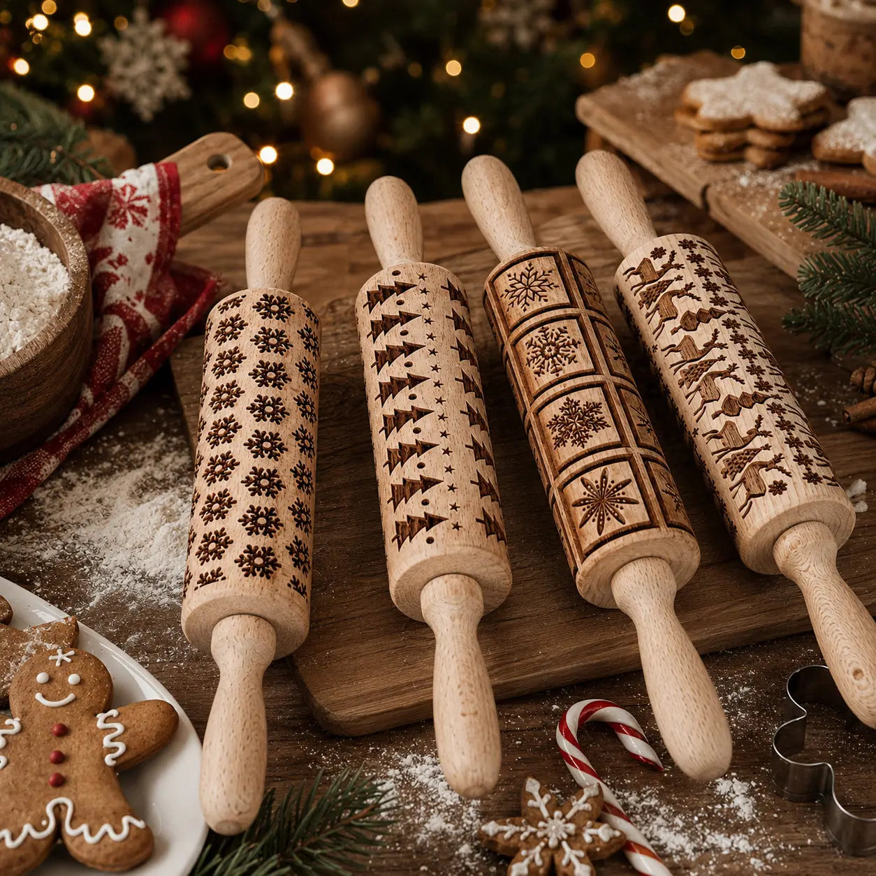 Christmas Rolling Pin Set | 10 Styles Gia Roma Christmas Rolling Pin Set | 10 Styles Gia Roma