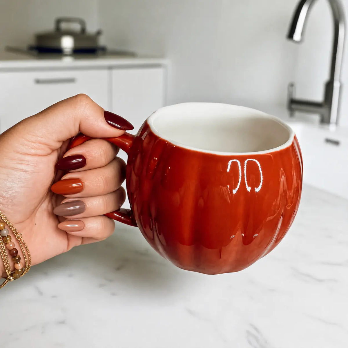Pumpkin Shaped Ceramic Coffee Mug Gia Roma Pumpkin Shaped Ceramic Coffee Mug Gia Roma