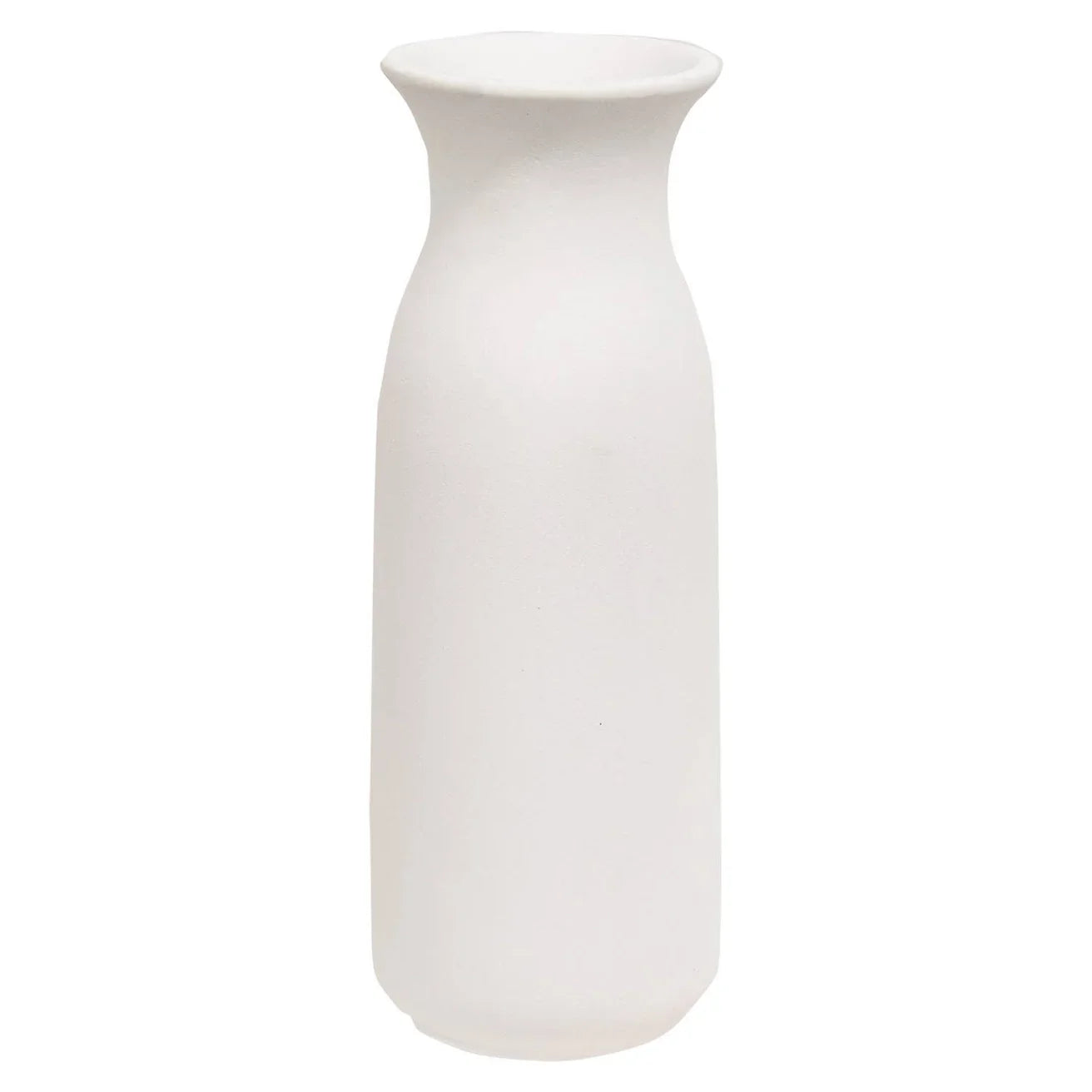 White Ceramic Tall Vase - 9.25"H