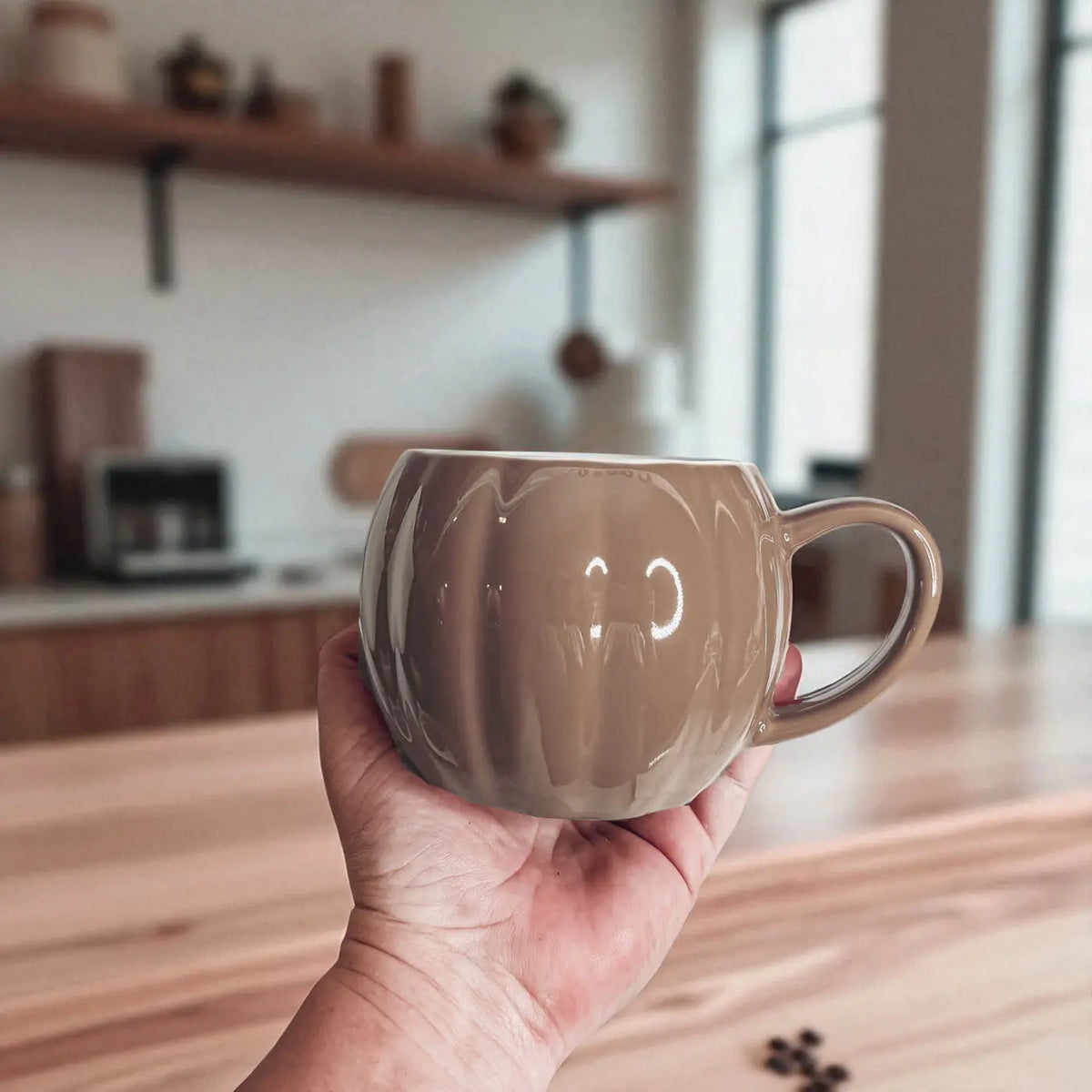 Pumpkin Shaped Ceramic Coffee Mug Gia Roma Pumpkin Shaped Ceramic Coffee Mug Gia Roma