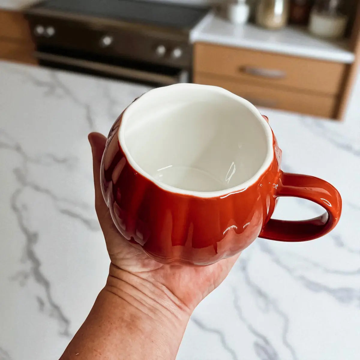 Pumpkin Shaped Ceramic Coffee Mug Gia Roma Pumpkin Shaped Ceramic Coffee Mug Gia Roma
