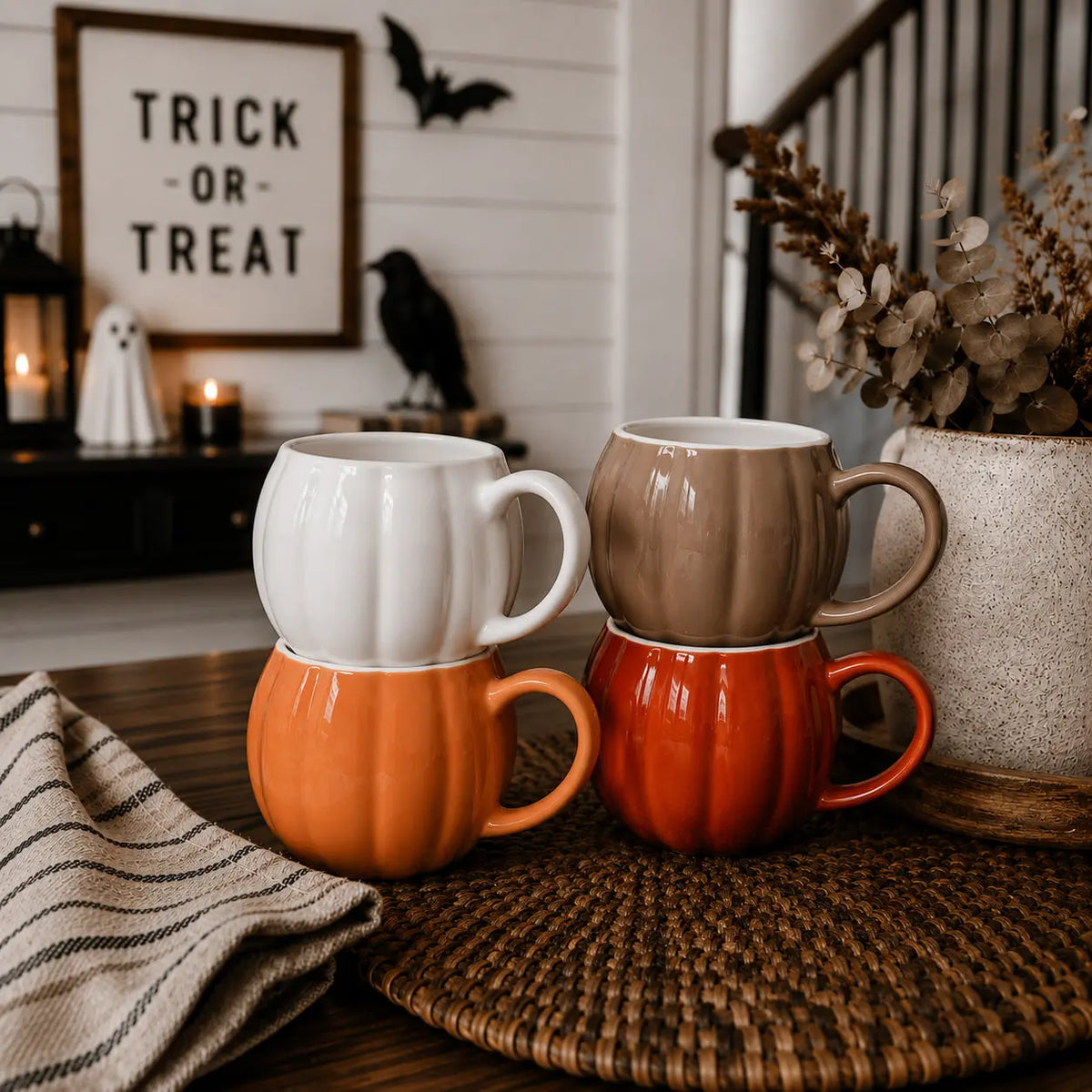 Pumpkin Shaped Ceramic Coffee Mug Gia Roma Pumpkin Shaped Ceramic Coffee Mug Gia Roma