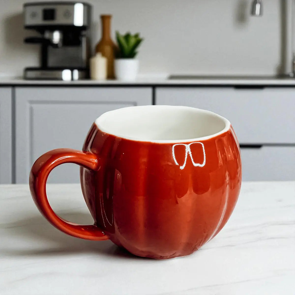 Pumpkin Shaped Ceramic Coffee Mug Gia Roma Pumpkin Shaped Ceramic Coffee Mug Gia Roma