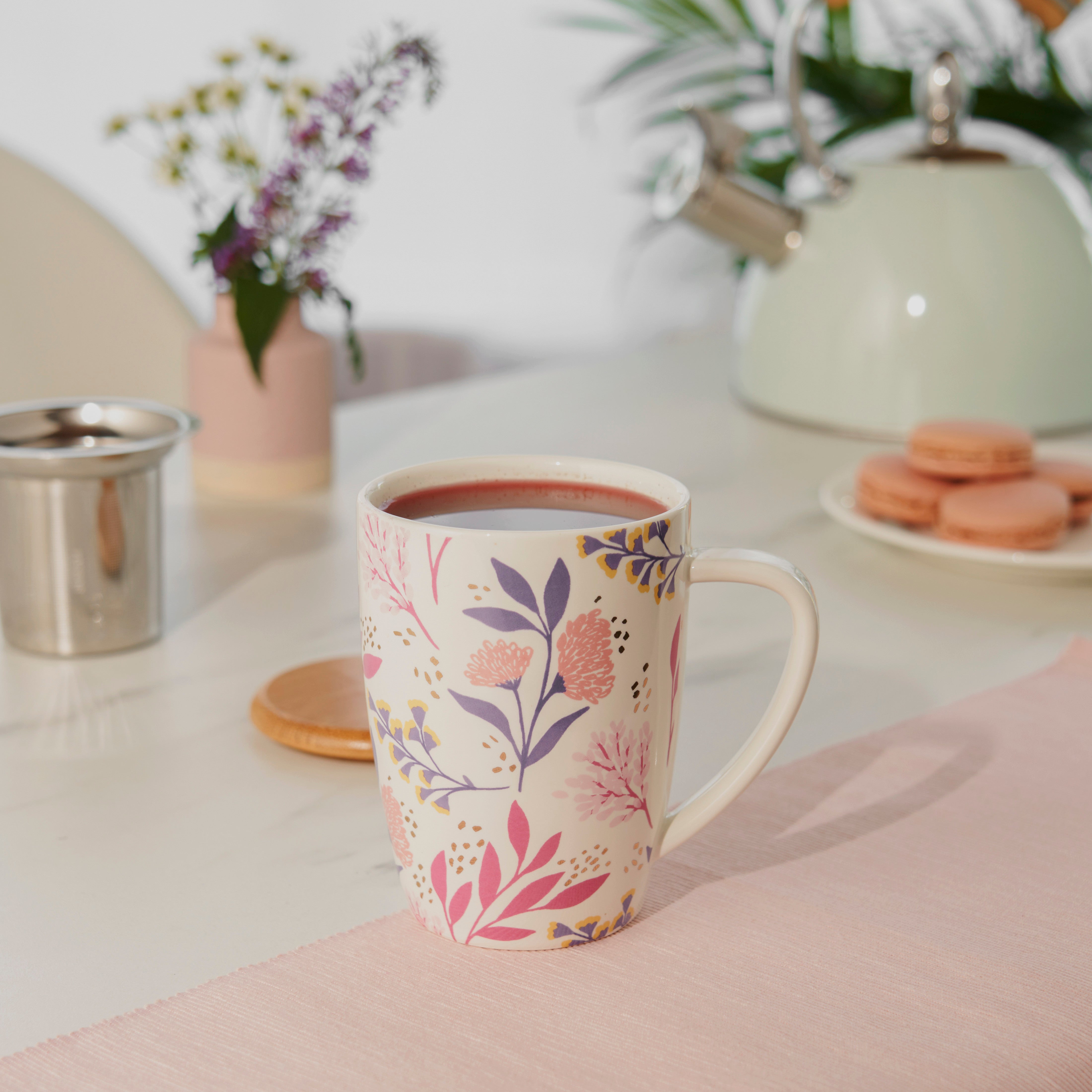 Bailey: Botanical Bliss Ceramic Tea Mug & Infuser Pinky Up Tea Bailey: Botanical Bliss Ceramic Tea Mug & Infuser Pinky Up Tea