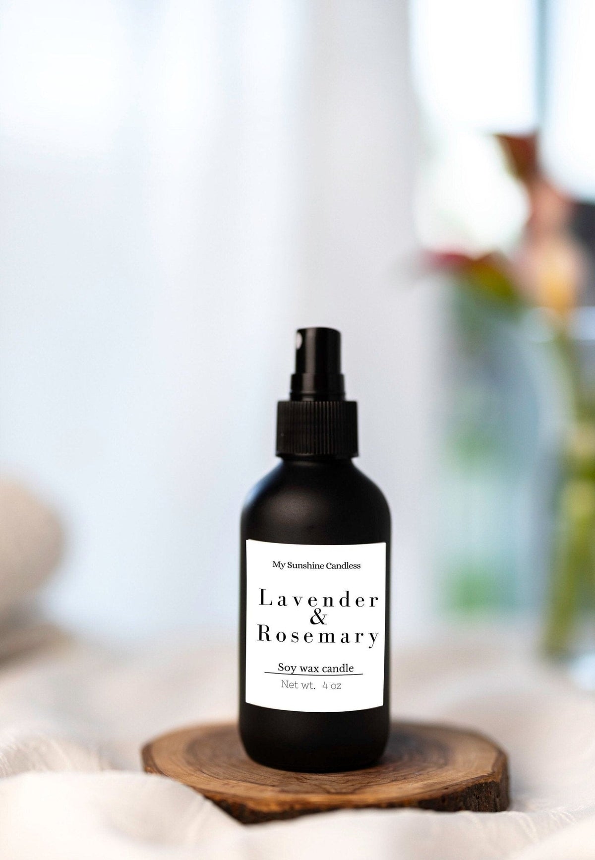 Room & Linen Spray – 4 fl oz Black Matte Bottle, Various Scents
