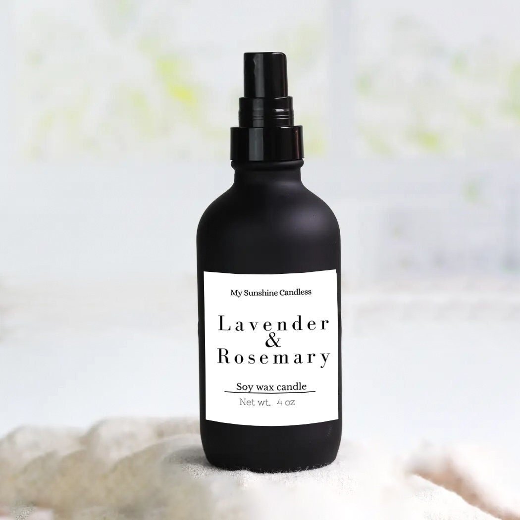 Room & Linen Spray – 4 fl oz Black Matte Bottle, Various Scents