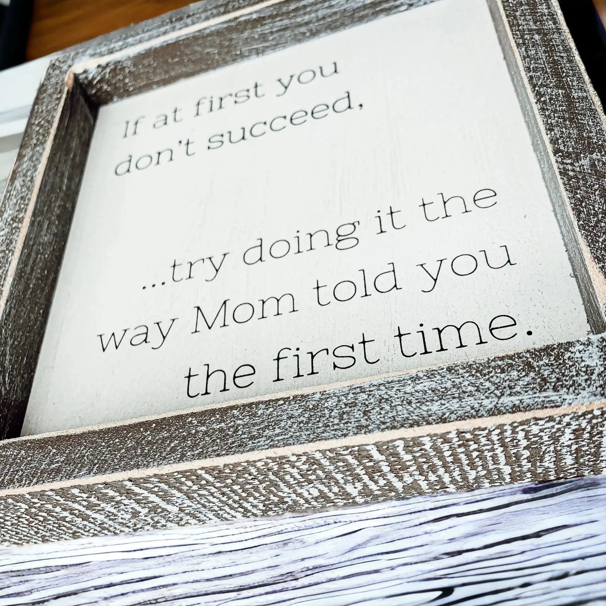 Framed quote on a rustic background