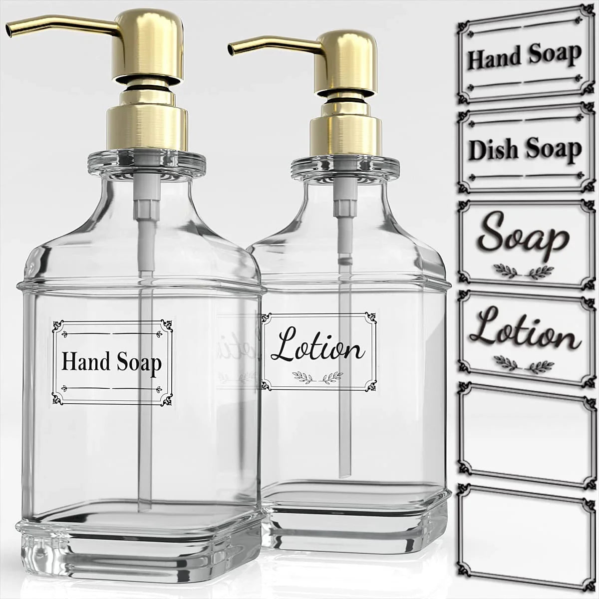 Antique Glass Soap Dispenser Set – Black (Set of 2) - KJ Cozy Designs