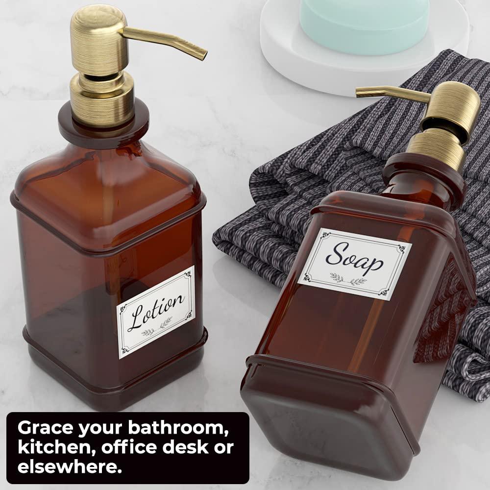 Antique Glass Soap Dispenser Set – Black (Set of 2) - KJ Cozy Designs