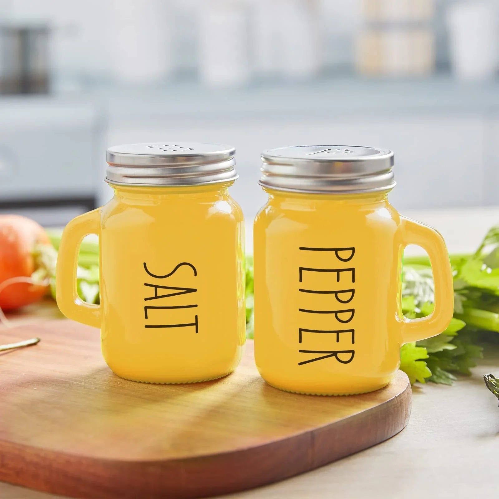 Salt and Pepper Shakers Set, ZOSUJO 4 oz Cute Salt Pepper Shaker, Kitchen Decor for Home Restaurants Wedding, Glass Black White Shaker Sets with Stainless Steel Lids - KJ Cozy Designs