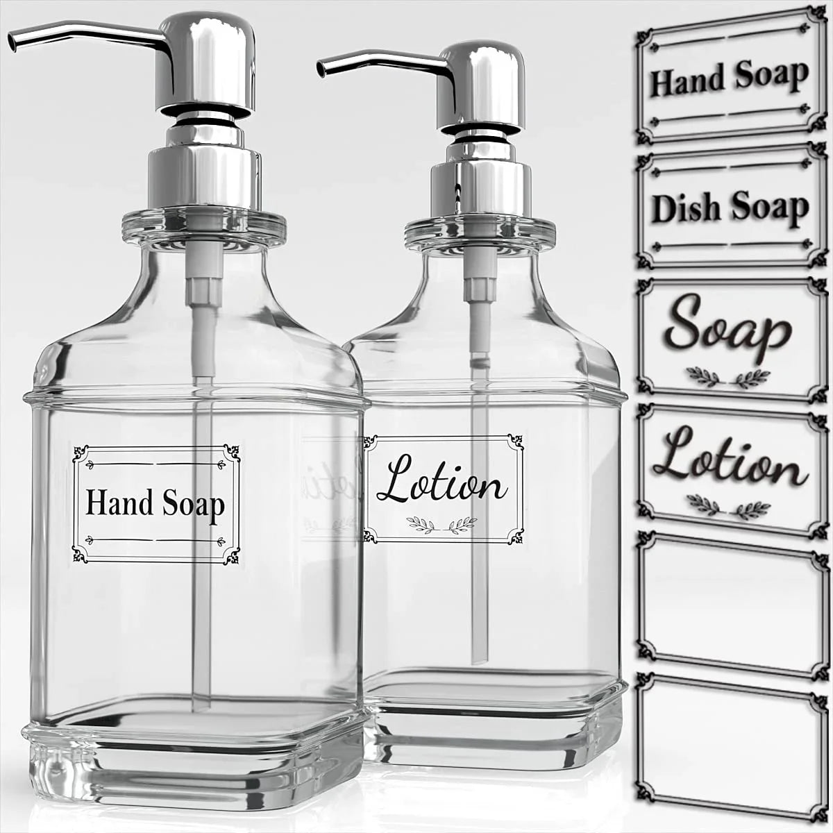 Antique Glass Soap Dispenser Set – Black (Set of 2) - KJ Cozy Designs