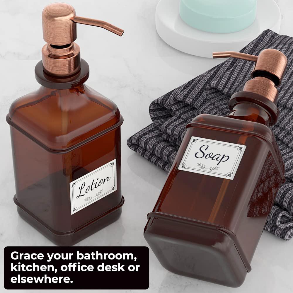 Antique Glass Soap Dispenser Set – Black (Set of 2) - KJ Cozy Designs